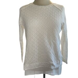 Lucky Brand sweater with sheee underlay 3/4” sleeves high/low look size XSmall